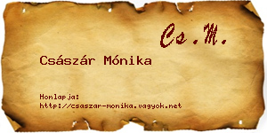 Császár Mónika névjegykártya